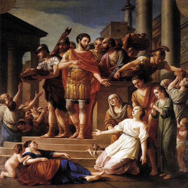 Marcus Aurelius Distributes Bread to the People