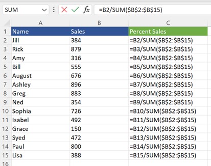 Repeating calculations example, part two